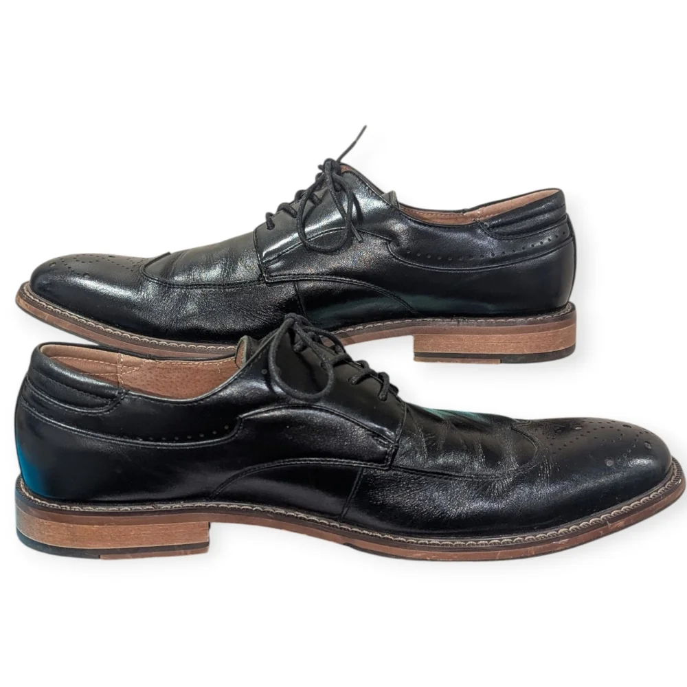 STACY ADAMS Men's Fletcher Wingtip Oxford Black Size 10.5 Formal Wedding Office